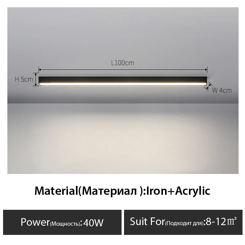 Balcony Ceiling Lights Long Strip Aisle LED Lamp Bedroom Dining Room Living Room Cloakroom Ceiling Lamp Island Kitchen Decor