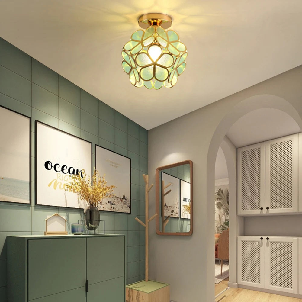 Crystal Petal Ceiling Light Modern Aisle Porch Balcony LED Lamps for Bedroom Living Room Corridor Balcony Nodic Lights