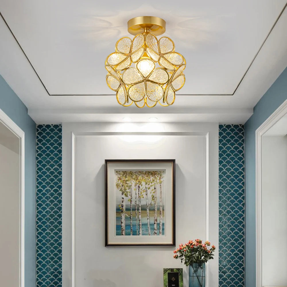 Crystal Petal Ceiling Light Modern Aisle Porch Balcony LED Lamps for Bedroom Living Room Corridor Balcony Nodic Lights
