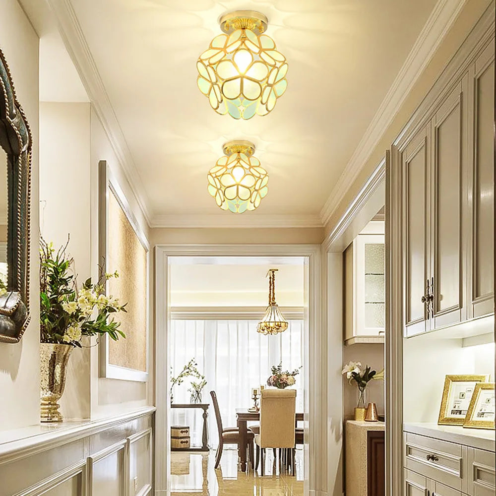Crystal Petal Ceiling Light Modern Aisle Porch Balcony LED Lamps for Bedroom Living Room Corridor Balcony Nodic Lights
