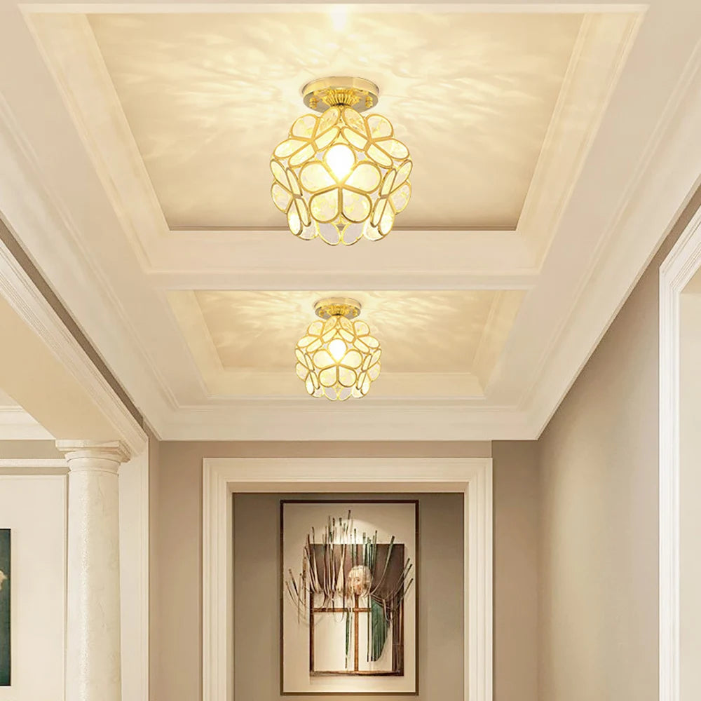 Crystal Petal Ceiling Light Modern Aisle Porch Balcony LED Lamps for Bedroom Living Room Corridor Balcony Nodic Lights