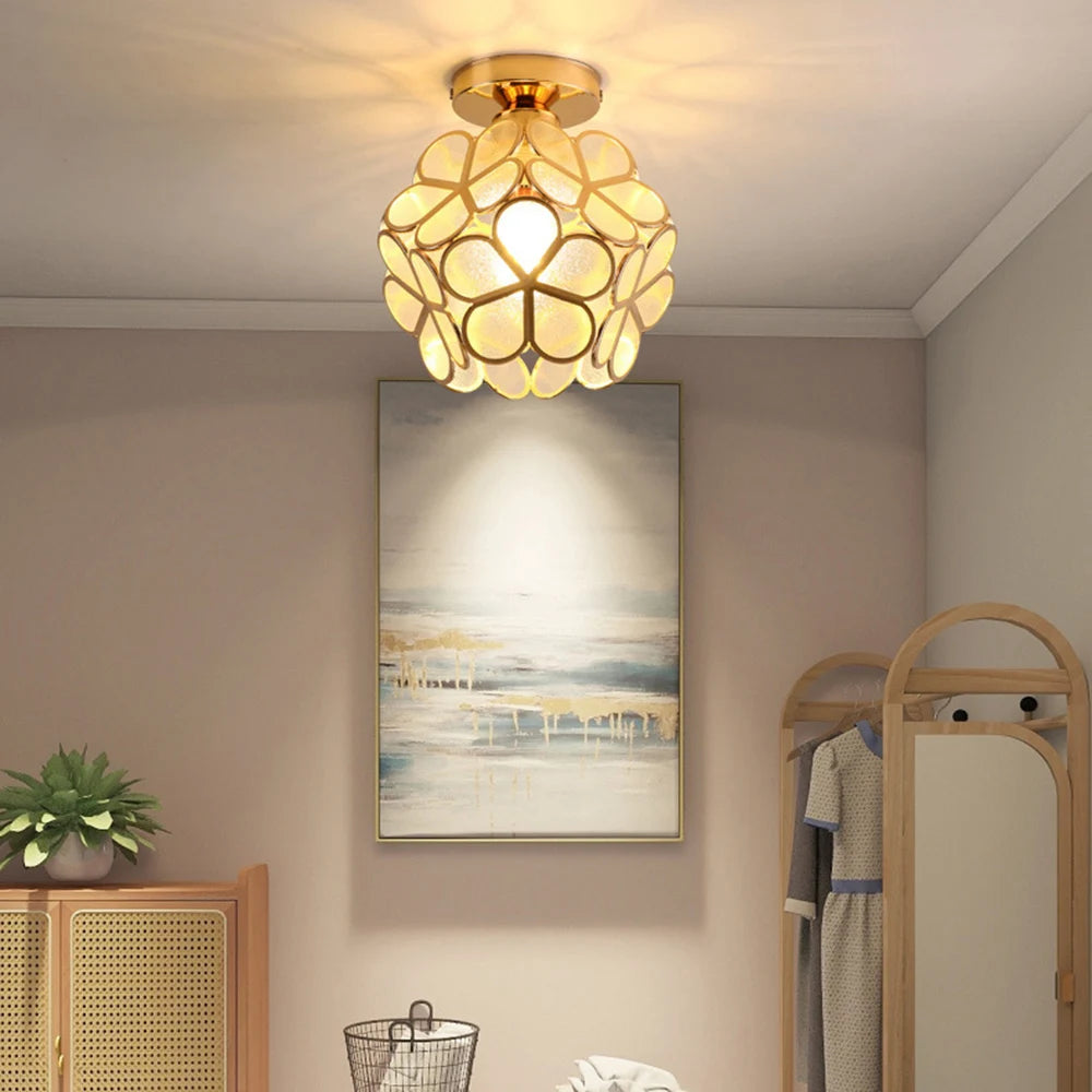 Crystal Petal Ceiling Light Modern Aisle Porch Balcony LED Lamps for Bedroom Living Room Corridor Balcony Nodic Lights