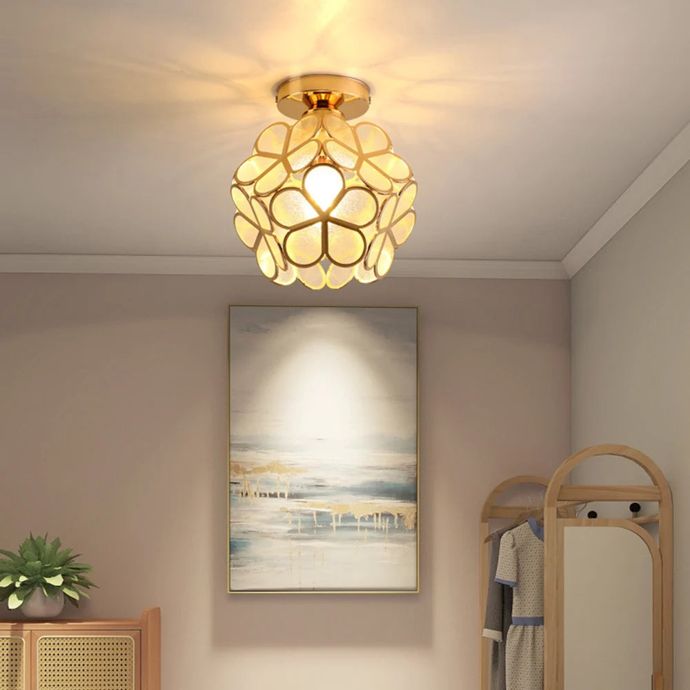 Crystal Petal Ceiling Light Modern Aisle Porch Balcony LED Lamps for Bedroom Living Room Corridor Balcony Nodic Lights