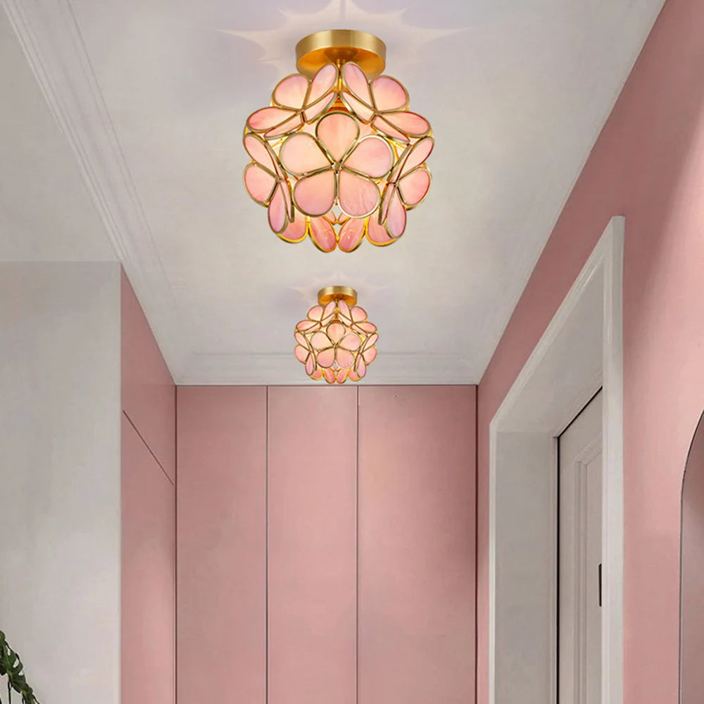 Crystal Petal Ceiling Light Modern Aisle Porch Balcony LED Lamps for Bedroom Living Room Corridor Balcony Nodic Lights