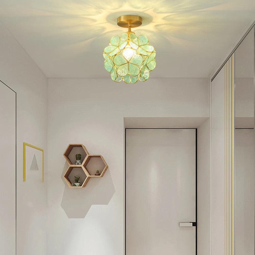 Crystal Petal Ceiling Light Modern Aisle Porch Balcony LED Lamps for Bedroom Living Room Corridor Balcony Nodic Lights