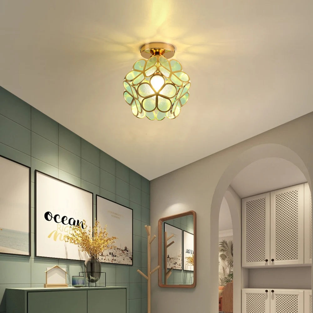 Crystal Petal Ceiling Light Modern Aisle Porch Balcony LED Lamps for Bedroom Living Room Corridor Balcony Nodic Lights