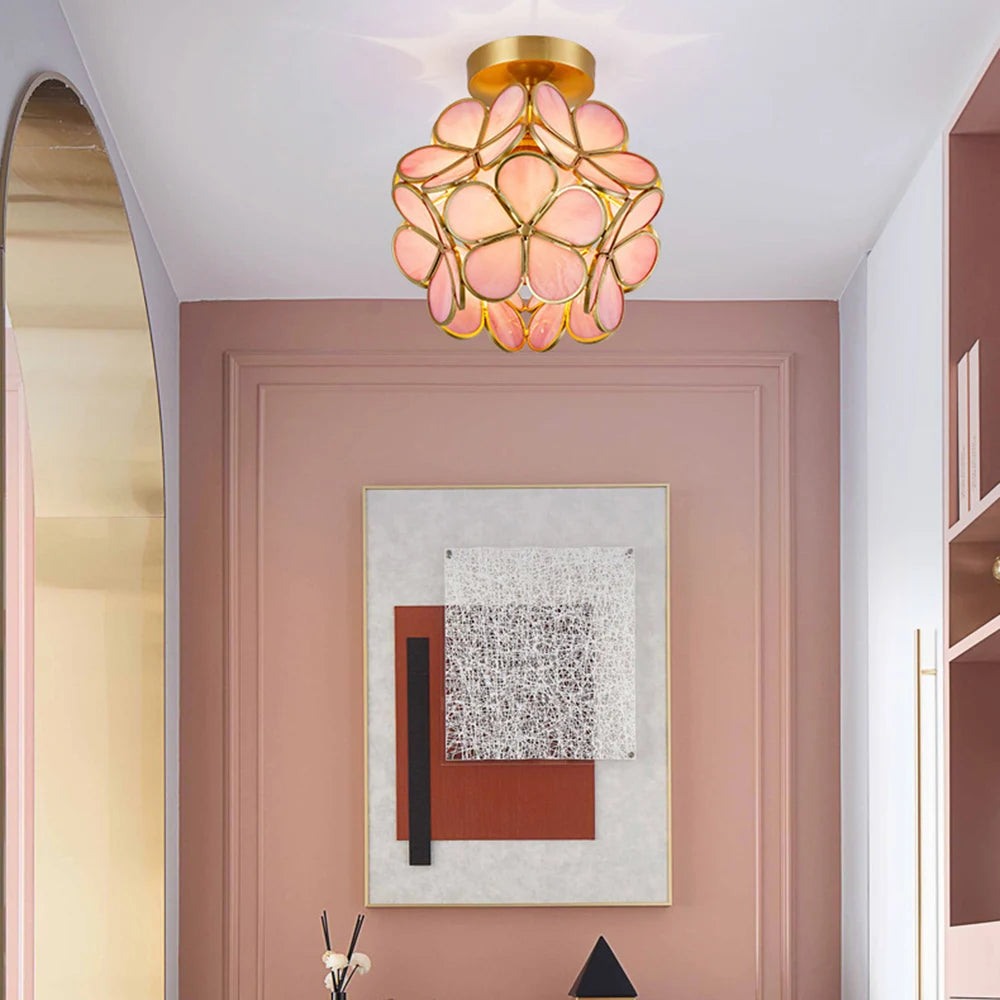 Crystal Petal Ceiling Light Modern Aisle Porch Balcony LED Lamps for Bedroom Living Room Corridor Balcony Nodic Lights