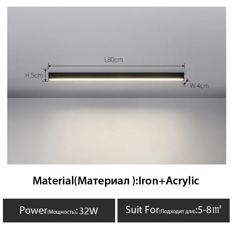 Balcony Ceiling Lights Long Strip Aisle LED Lamp Bedroom Dining Room Living Room Cloakroom Ceiling Lamp Island Kitchen Decor
