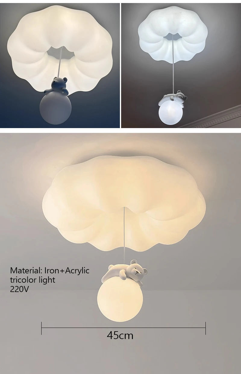 3color light Ceiling Lights cream wind bedroom Ceiling lamps children's room Room Bedroom Living Room Luminaria Decoration