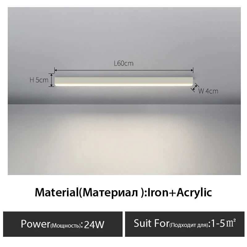 Balcony Ceiling Lights Long Strip Aisle LED Lamp Bedroom Dining Room Living Room Cloakroom Ceiling Lamp Island Kitchen Decor