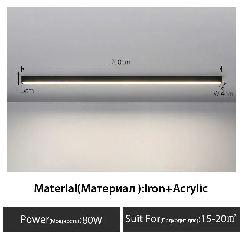 Balcony Ceiling Lights Long Strip Aisle LED Lamp Bedroom Dining Room Living Room Cloakroom Ceiling Lamp Island Kitchen Decor