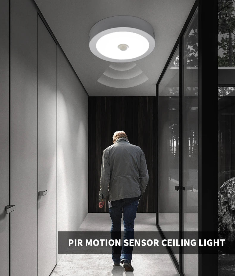 Ceiling Lamp With PIR Motion Sensor 110V 220V 6W -18W Led Lights For Room lampara techo lustre Kitchen Corridor Bedroom Lighting