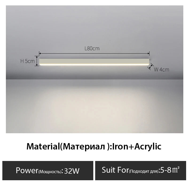 Balcony Ceiling Lights Long Strip Aisle LED Lamp Bedroom Dining Room Living Room Cloakroom Ceiling Lamp Island Kitchen Decor