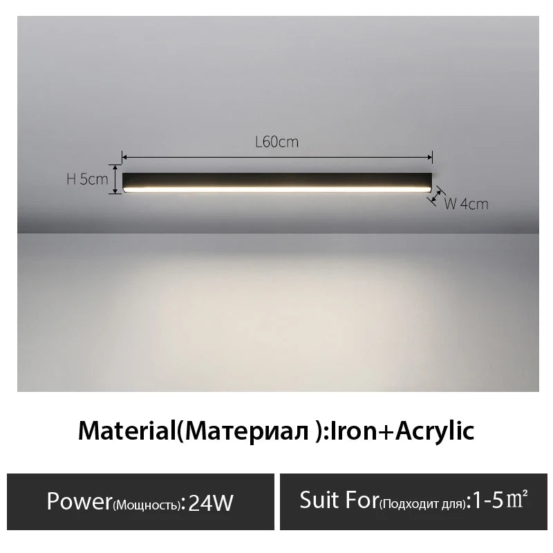 Balcony Ceiling Lights Long Strip Aisle LED Lamp Bedroom Dining Room Living Room Cloakroom Ceiling Lamp Island Kitchen Decor