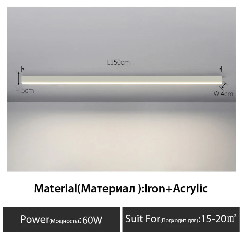 Balcony Ceiling Lights Long Strip Aisle LED Lamp Bedroom Dining Room Living Room Cloakroom Ceiling Lamp Island Kitchen Decor