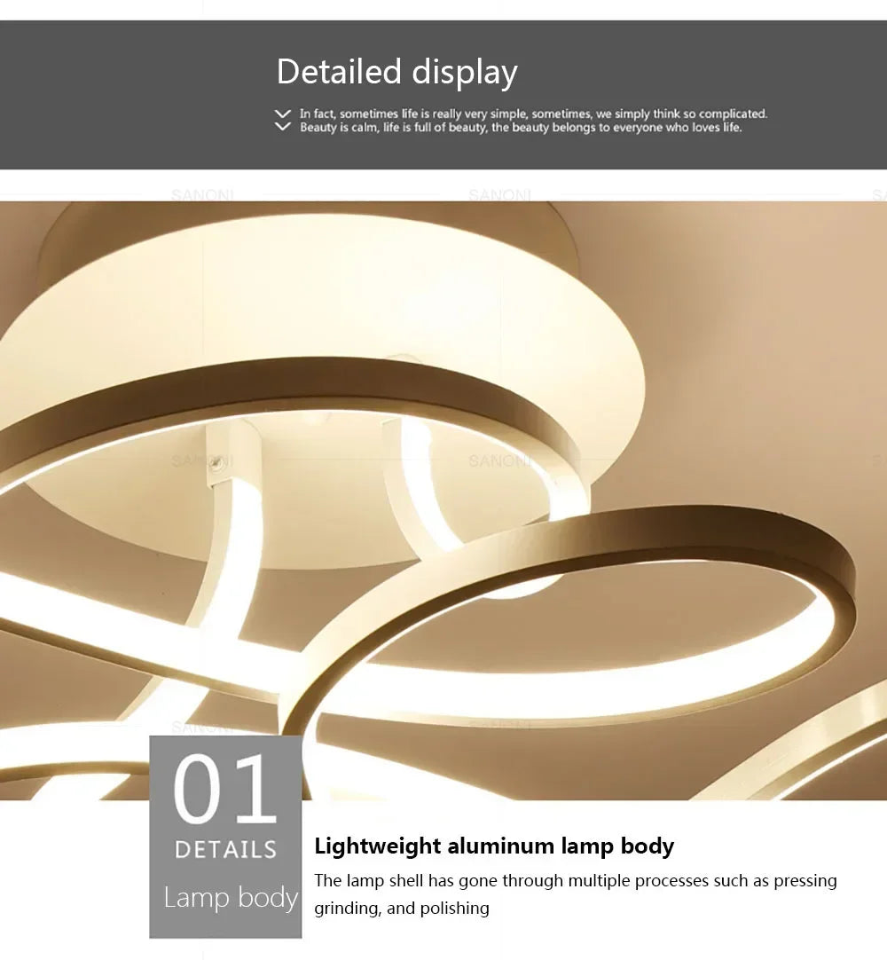 Modern Ceiling Lamp LED Chandelier for Living Dining Room Bedroom Aisle Balcony Home Decoration Indoor Lighting Fixture Luster